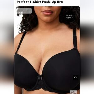 Torrid Back Smoothing Pushup Perfect Tshirt Bra 38dd Black